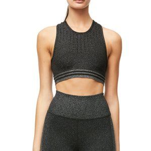 GOOD AMERICAN Seamless Lurex Stripe Bra Crop Top